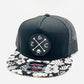 Hawaiian Flower Flat Bill Truckers