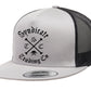 Script STC Crossbones Flat Bill Truckers